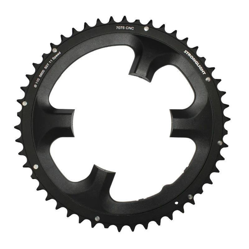 Plateau Route 4 branches Ø 110 Pour Shimano 105 5800 Stronglight 50 dents Extérieur Noir 11V.