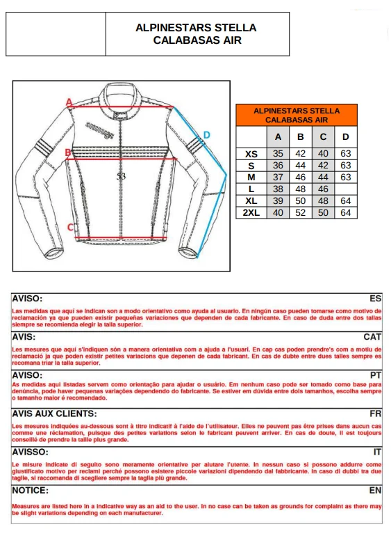 ALPINESTARS STELLA CALABASAS AIR SUMMER JACKET WOMAN