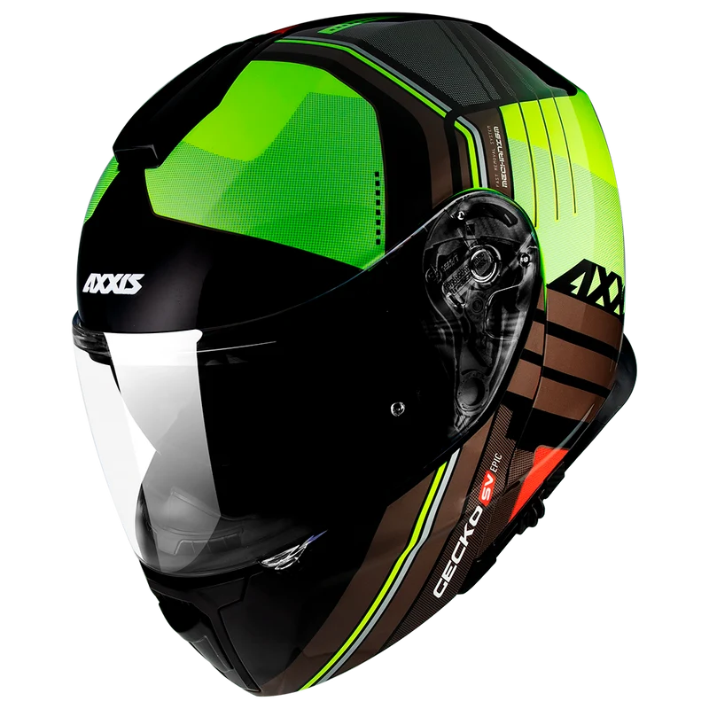 Axxis FU403SV Gecko SV Epic 3 graphics colors sizes XS, S and XL transparent screen modular biker helmet (not include black viewfinder)