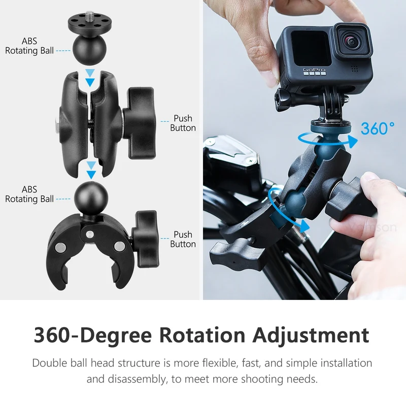 Vamson for GoPro 11 10 9 8 Motorcycle Accessories Holder Handlebar Mirror Mount Bike Bracket for DJI OSMO insta360 Action Camera