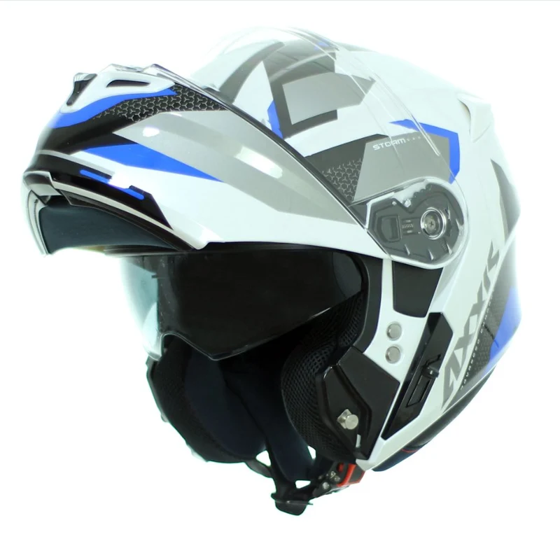 Axxis Storm FU406SV SV Drone A3-motorcycle helmet Modular adult biker Solar glasses. XS-XL scratch screen