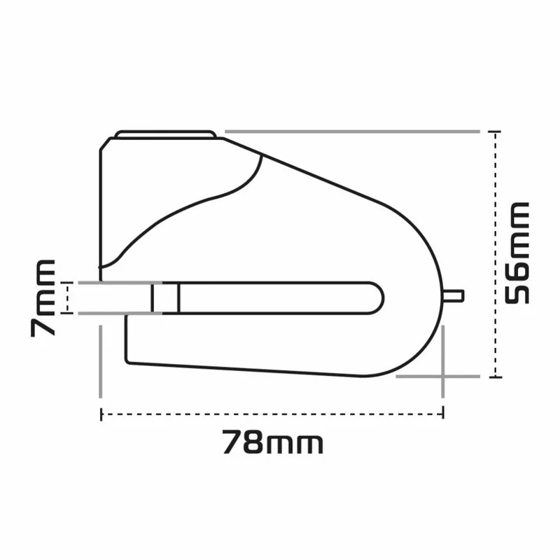 Oxford Quartz XA6 LK215-motorcycle disc lock lock with alarm (6mm bolt) yellow/black