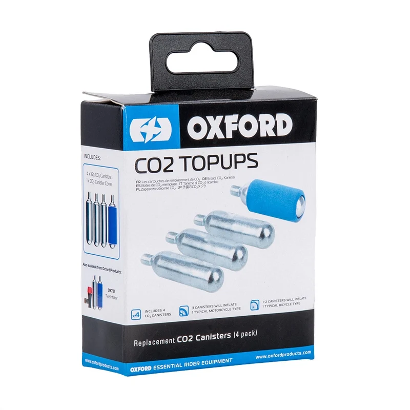 Oxford OX722-spare boats of CO2 (pack 4 units) motorcycle tire repair. Original CO2 cylinder Pack 4 units