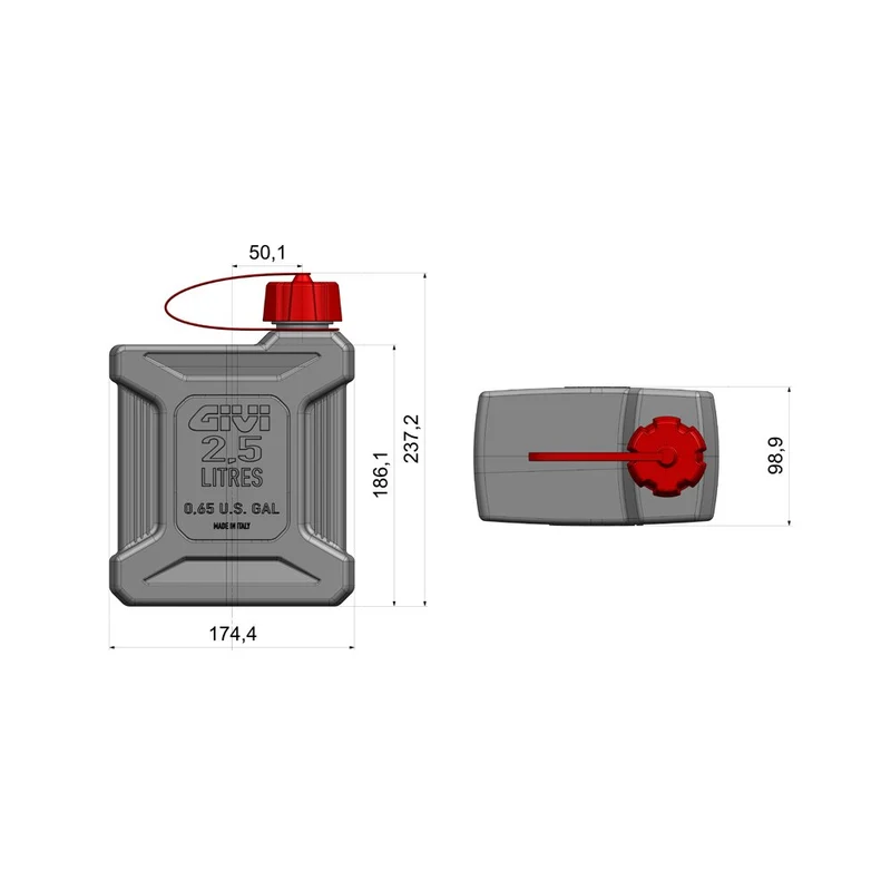Givi TAN01-certified Bidon gasoline, water or oil 2,5 L