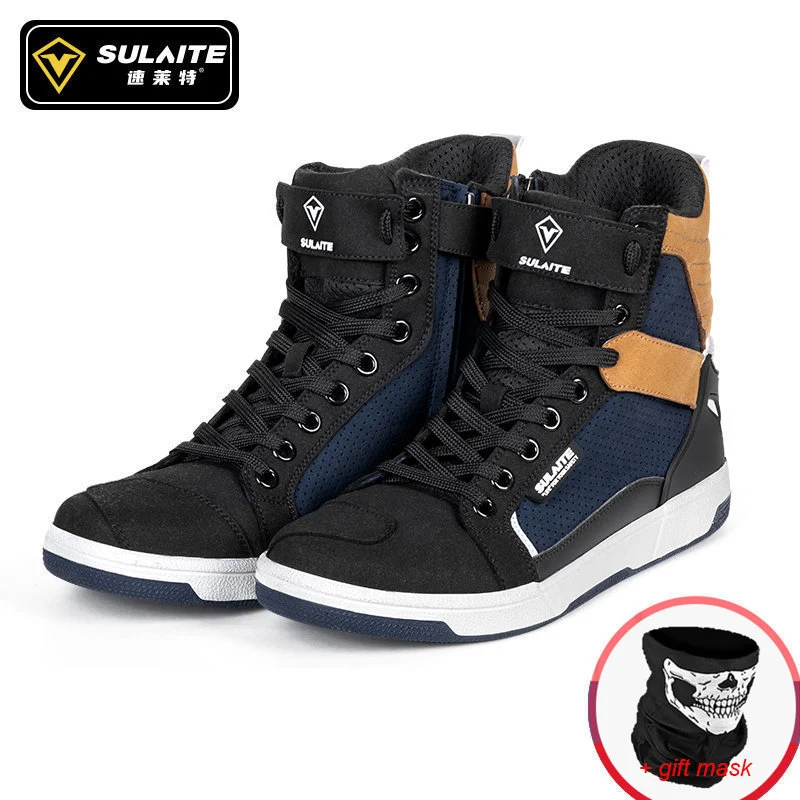 Men's Motorcycle Shoes Four Seasons Motorbike Gear Shift Breatheable Anti-fall Rider Road Racing Casual Shoes Boots