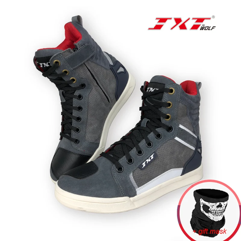 Men's Motorcycle Shoes Four Seasons Motorbike Gear Shift Breatheable Anti-fall Rider Road Racing Casual Shoes Boots