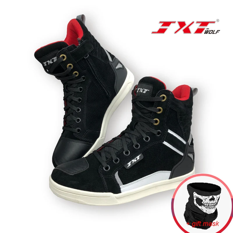 Men's Motorcycle Shoes Four Seasons Motorbike Gear Shift Breatheable Anti-fall Rider Road Racing Casual Shoes Boots