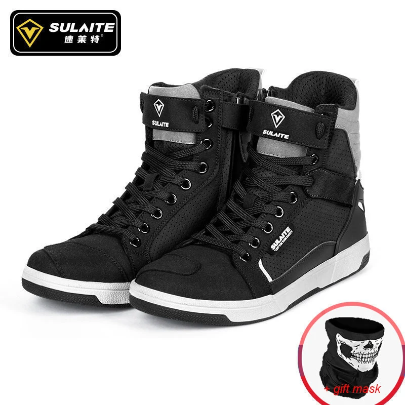 Men's Motorcycle Shoes Four Seasons Motorbike Gear Shift Breatheable Anti-fall Rider Road Racing Casual Shoes Boots