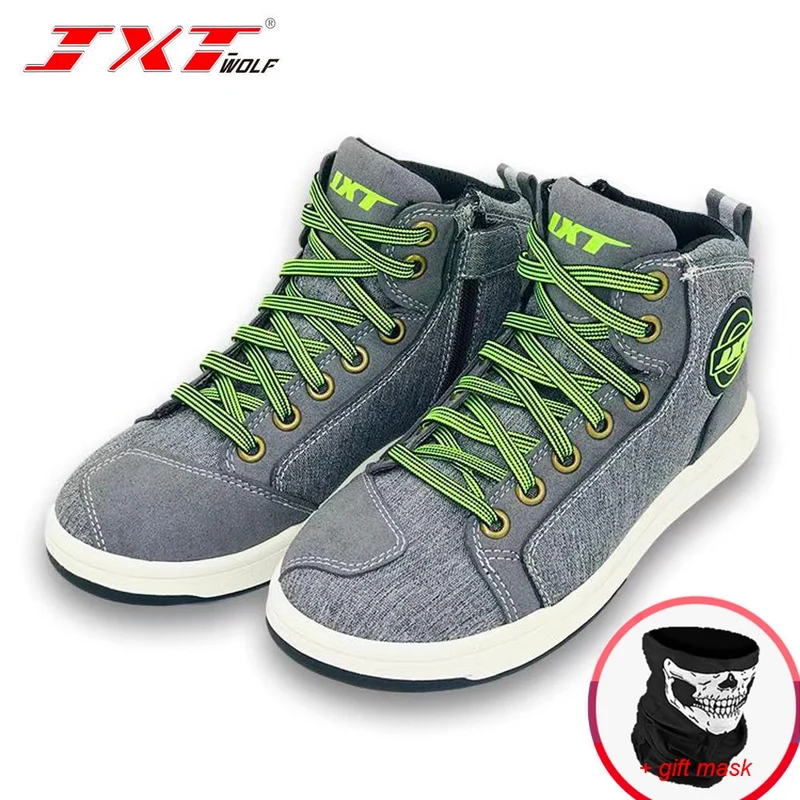 Men's Motorcycle Shoes Four Seasons Motorbike Gear Shift Breatheable Anti-fall Rider Road Racing Casual Shoes Boots