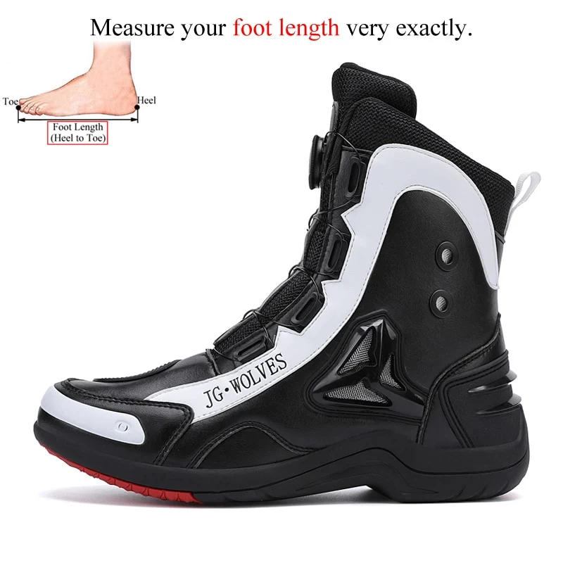 Professional Men Motorcycle Boots Microfiber Leather Waterproof Quick Lacing Big Size 46 47