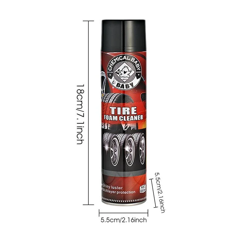 Tire Shine Spray Car Cleaner Rim Cleaner For Car Foam Spray Wheel Cleaner 650ml Car Tire Shine Spray Rim Cleaning Supplies Works