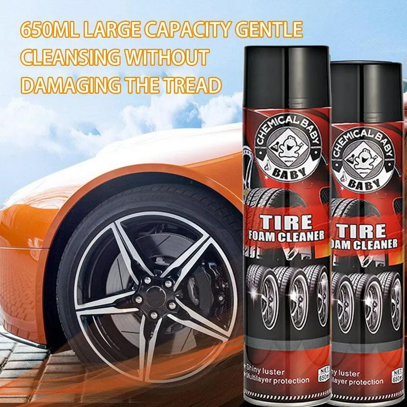 Tire Shine Spray Car Cleaner Rim Cleaner For Car Foam Spray Wheel Cleaner 650ml Car Tire Shine Spray Rim Cleaning Supplies Works