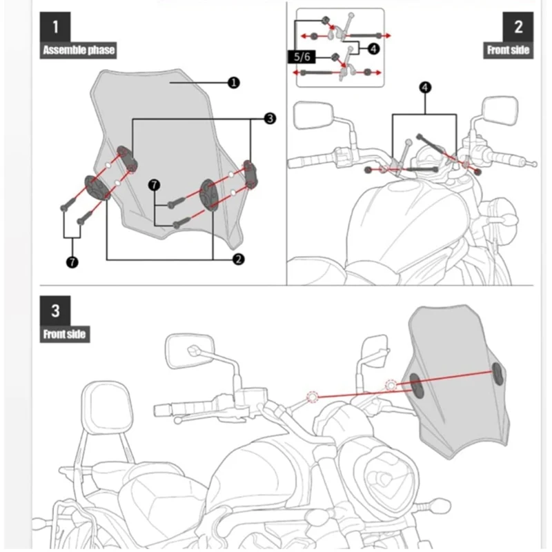 For Honda CB 750 Hornet CB750 2023 - Front Windscreen Windshield Screen Wind Shield Deflector Protector