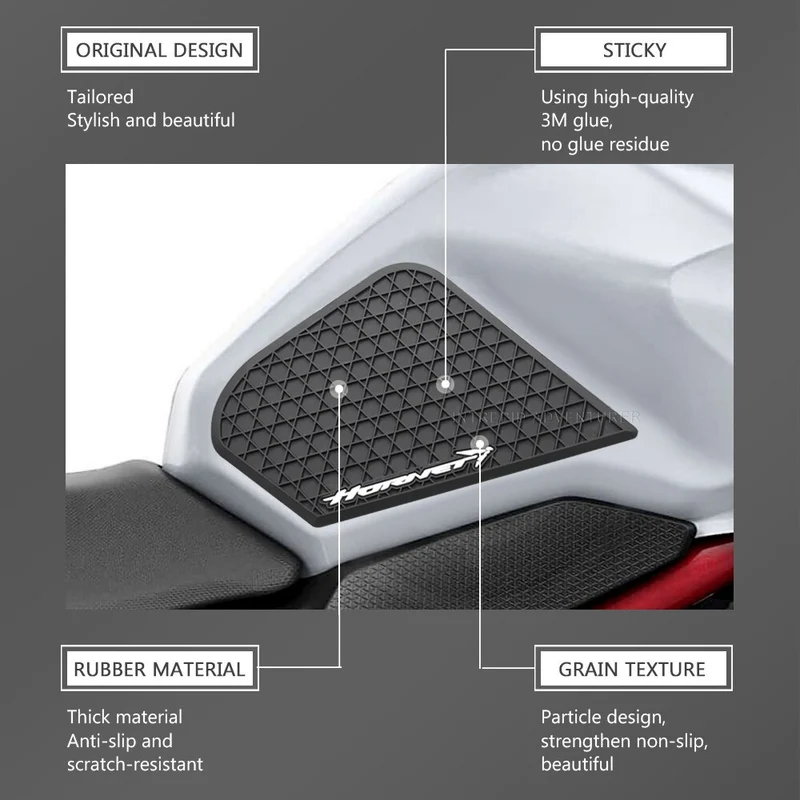Motorcycle Non-slip Side Fuel Tank Stickers Waterproof Pad Rubber Sticker For HONDA CB750 CB 750 HORNET 2023