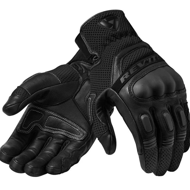 Revit Dirt 3 Mens Leather Gloves Black Motorbike Gants Moto GP Off Road Racing Guantes For Men Touring Black GrEy