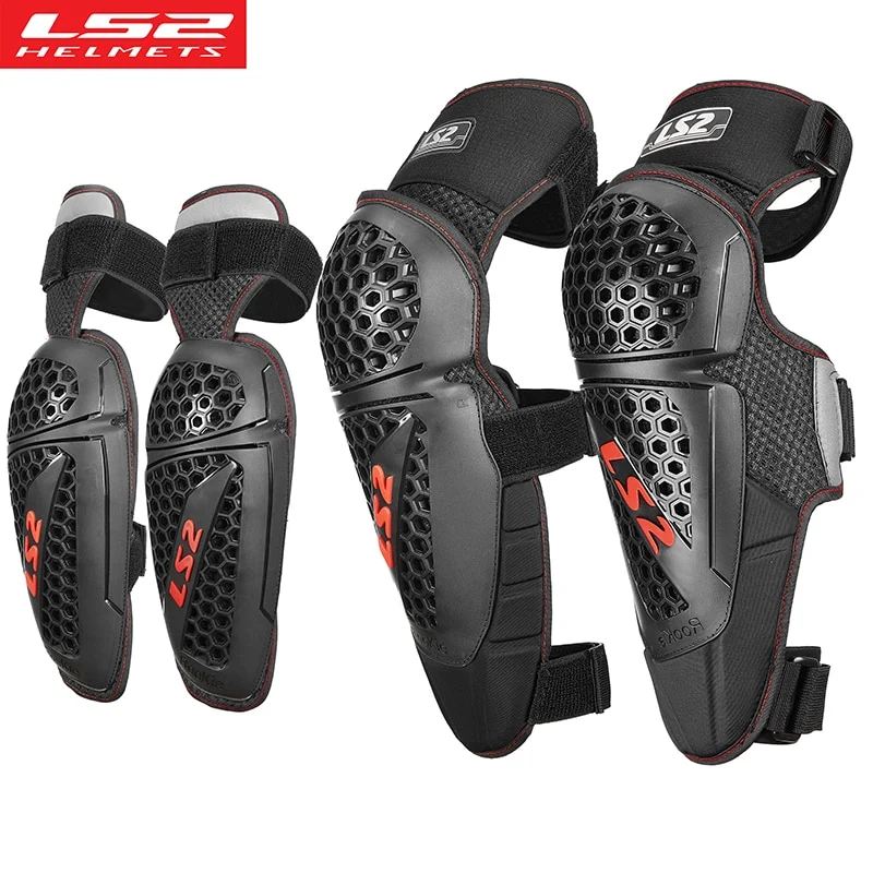 LS2 Rodilleras Motocross Joelheira Articulada Motociclista Cotoveleira Motorcycle Knee Protector Pads Protective ROOKIE