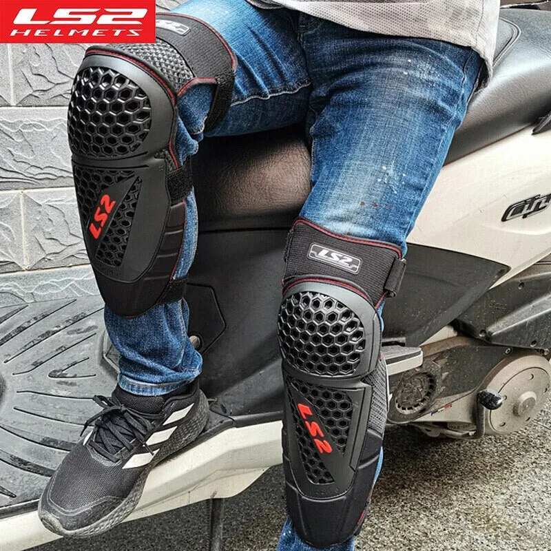 LS2 Rodilleras Motocross Joelheira Articulada Motociclista Cotoveleira Motorcycle Knee Protector Pads Protective ROOKIE