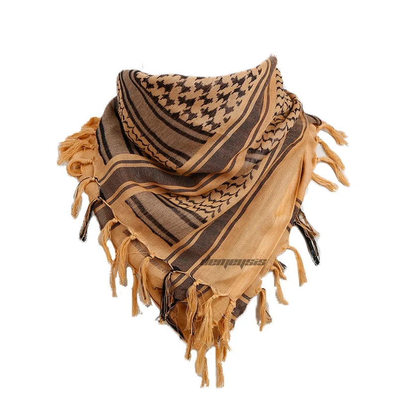 Outdoor Hiking Scarves Military Arab Tactical Desert Scarf Army Shemagh with Tassel for Men Women