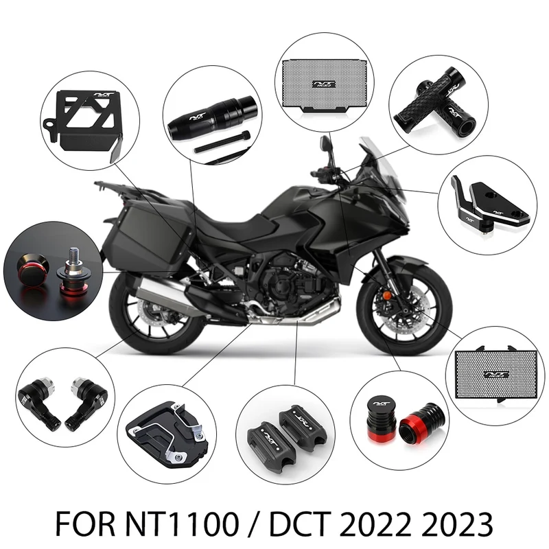 For Honda NT 1100 /DCT 2022 2023 Motorcycle Protector Radiator Guard Parking brake lever cover Kickstand Extension Crash Protect