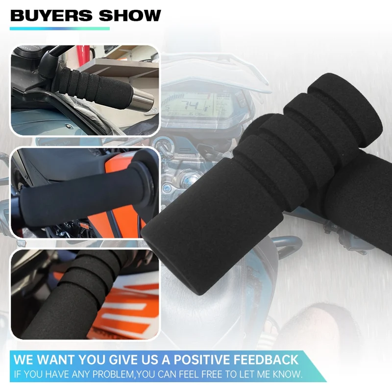 Universal 22mm Motorcycle Handlebar Foam Hand Grips Sponge Gloves Lever Cover Anti-slip Motocross Dirt Pit Bike Electric Scooter