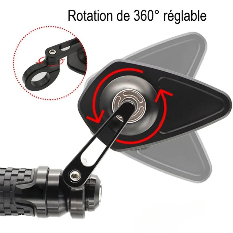 Rétroviseurs moto sportive embout de guidon