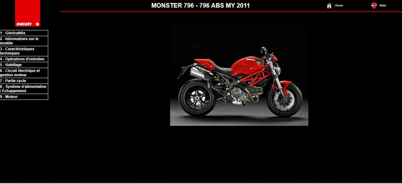 Manuel d'atelier Ducati Monster 796 2011 français