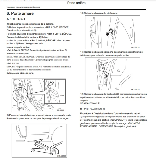 Manuel d'atelier Subaru Forester 2008 français