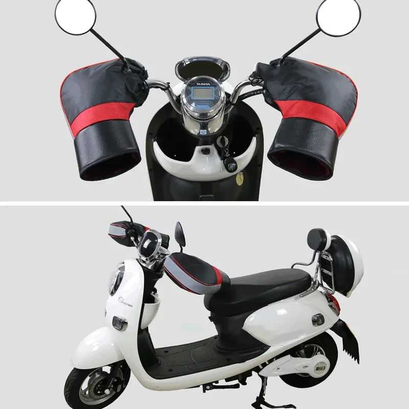 Manchon moto pour hiver en simili cuir