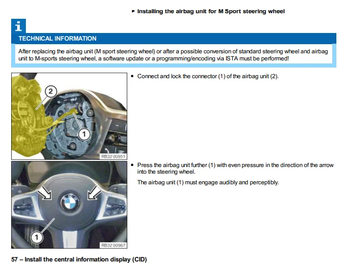 Manuel d'atelier BMW 420 d G22 2020