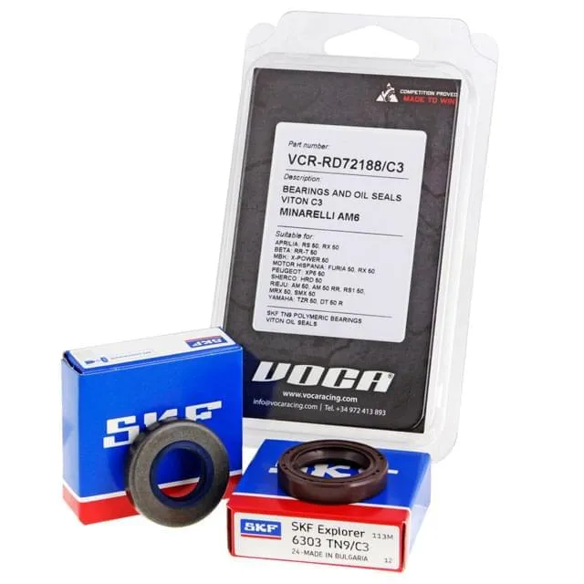 Kit cigueñal HQ Racing biela CNC y Rodamientos C3 Minarelli AM6 VOCA Racing