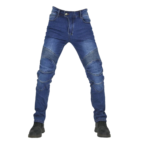 Jean de moto bleu classique
