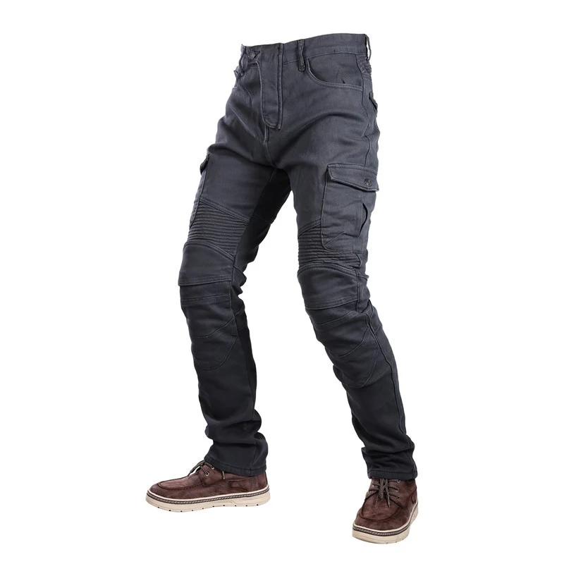 Jean de moto gris avec doublure polaire
