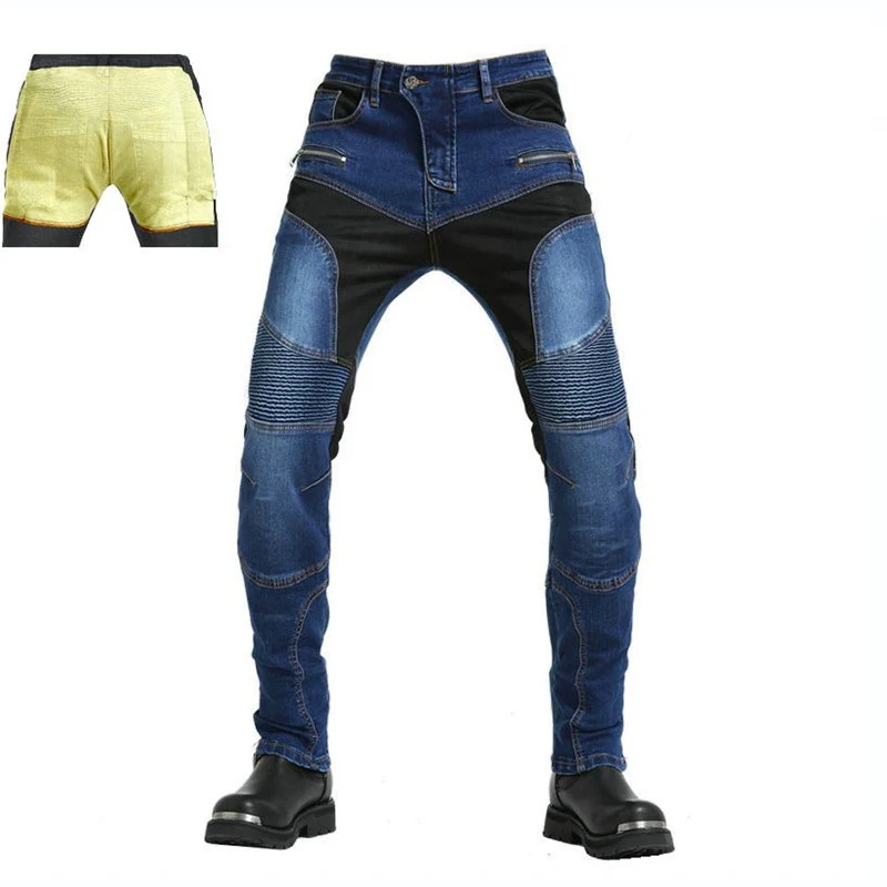 Jean de moto Kevlar - Noir et bleu
