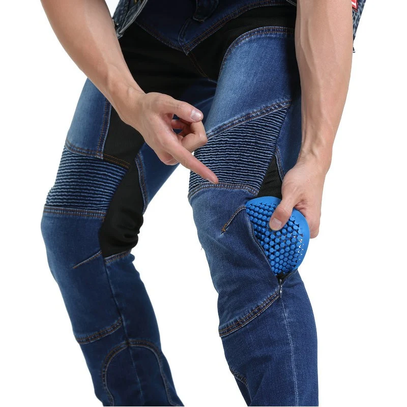Jean de moto Kevlar - Noir et bleu
