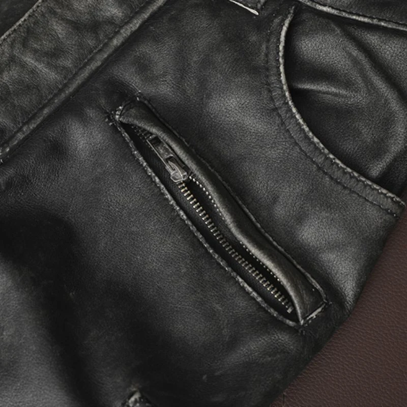 Pantalon de moto vintage en cuir