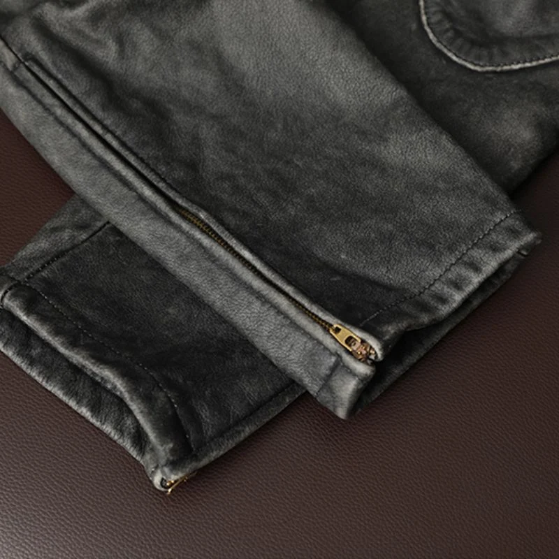 Pantalon de moto vintage en cuir