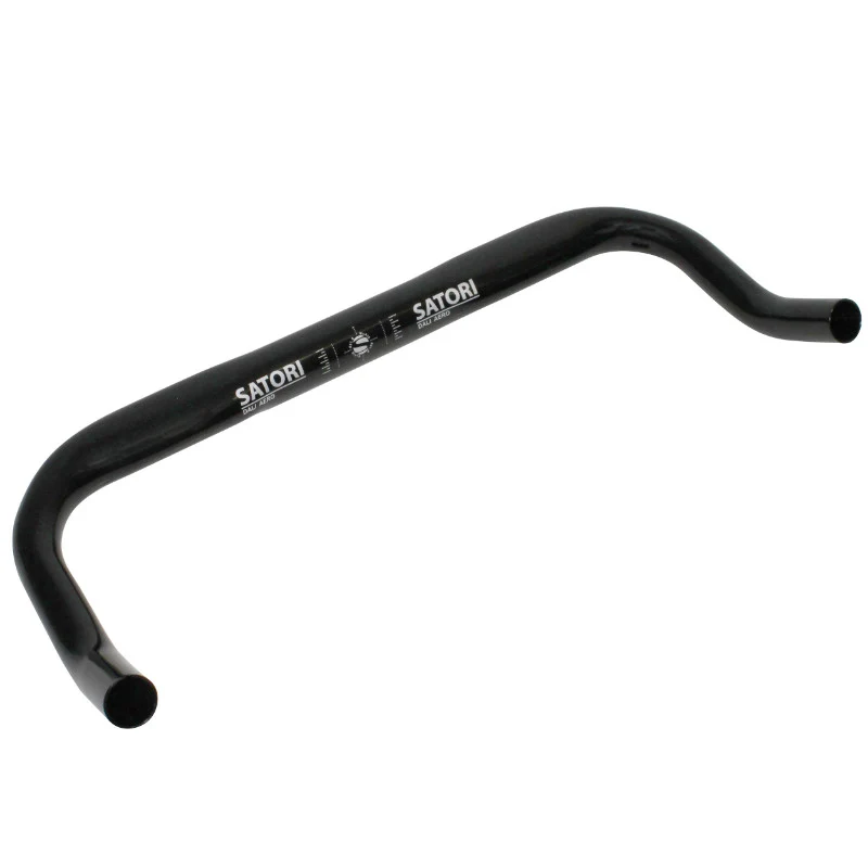 Cintre Contre La Montre Plat Satori Aero Alu Noir 31,8 L 415 mm (Type Corne De Vache) Mesure Axe-Axe