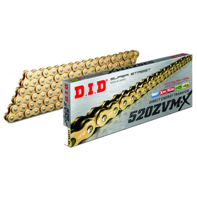 Cadena X-Ring G&G 520ZVMX 114 con enganche remache dorada DID