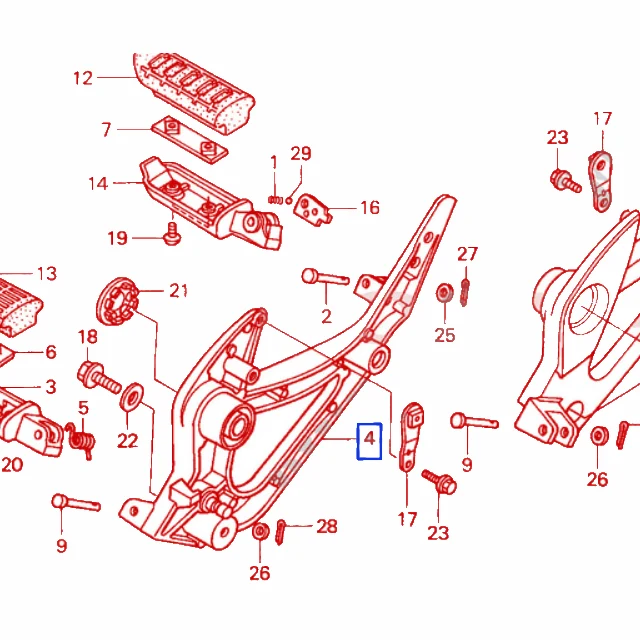 Soporte chasis estribera derecha Honda XL 1000 Varadero