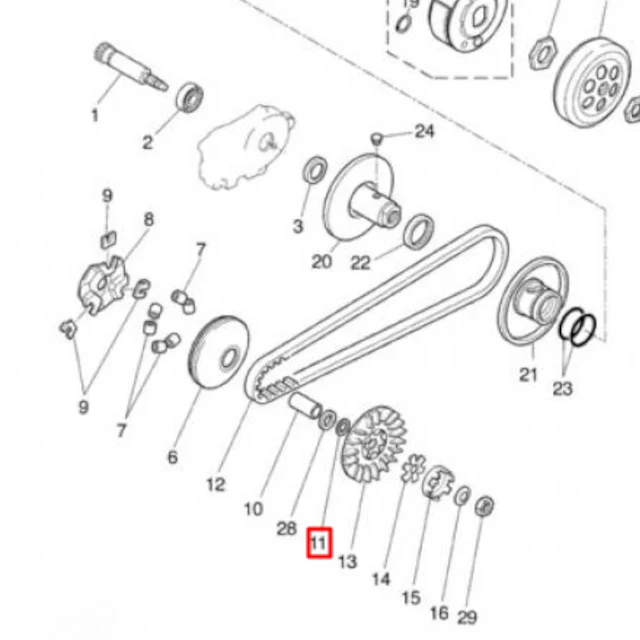 Arandela plana bulón del cigüeñal Yamaha Aerox / Jog / Neo's 50