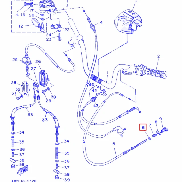 Arandela plástico plana cable de freno Yamaha BW'S 50