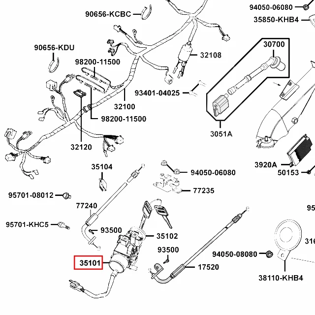 Cerradura contacto Kymco People 125 S euro 3