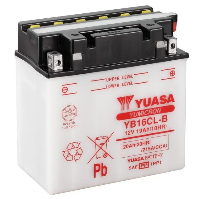 Batería YB16CL-B Yuasa Combipack con electrolito