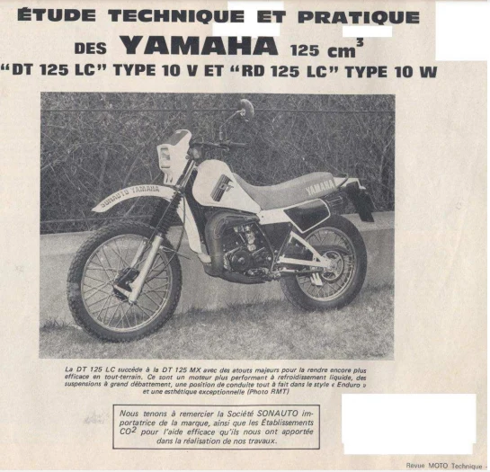 Manuel d'atelier Yamaha 125 DTLC