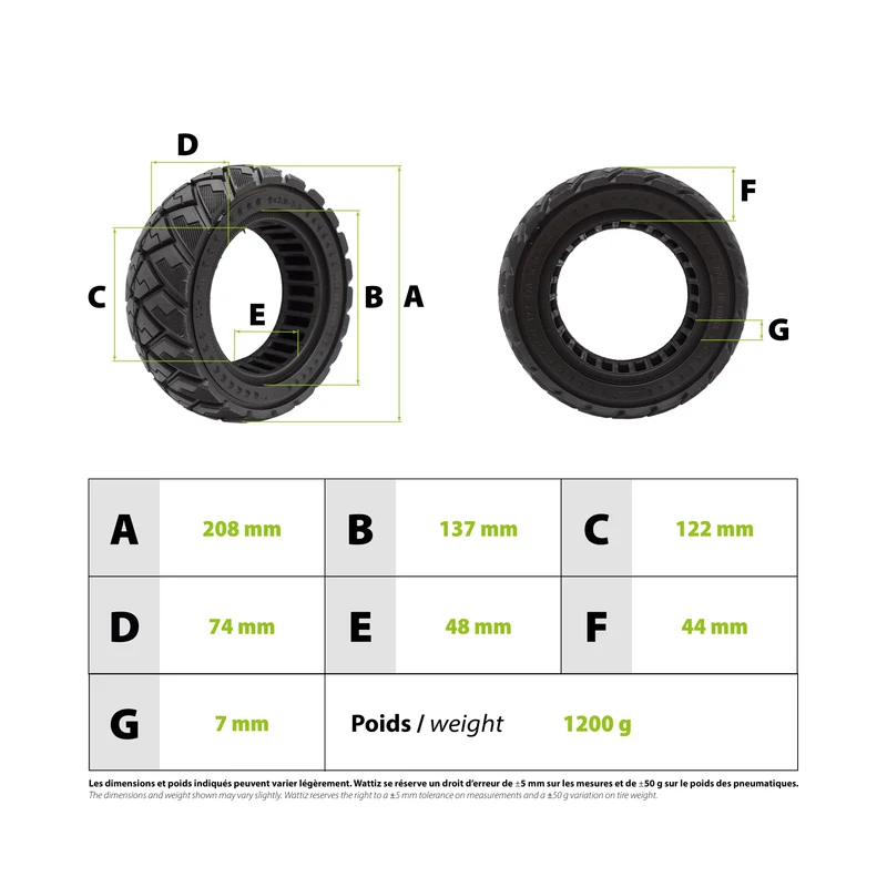 Pneu plein 9x3.0-5.5 Kukirin G2 Pro 2024