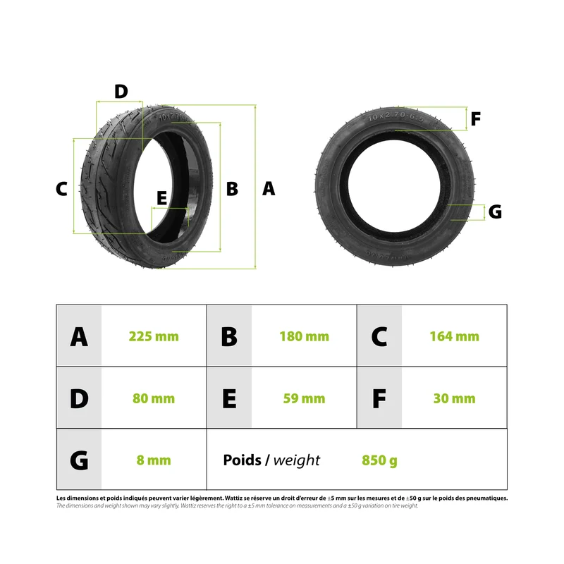 Pneu 10x2.70-6.5 Speedway 5 avec GEL anticrevaison