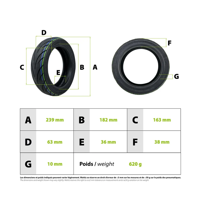 Pneu 10x2.30-6.5 CST Niu Kqi2