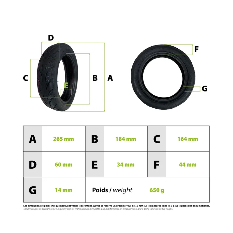 Pneu 10x2.50-6.5 Ninebot F Serie
