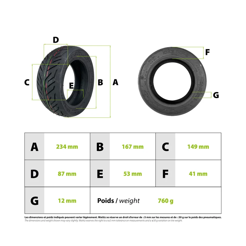 Pneu 10x3.00-6 CST tubeless Dualtron Victor Nami Klima
