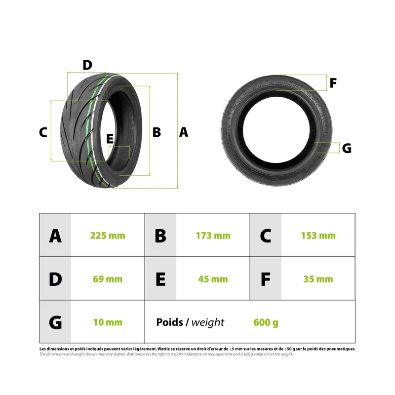 Pneu 9.5x2.5 CST tubeless Niu KQi3